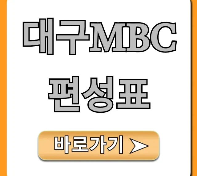 대구mbc편성표 실시간 방송시간 확인