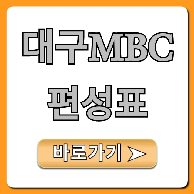 대구mbc편성표 실시간 방송시간 확인
