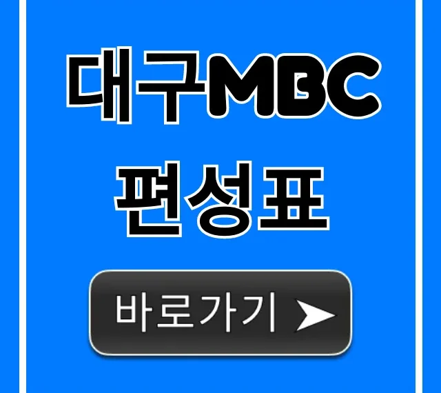 대구mbc편성표 오늘 내일 실시간 조회