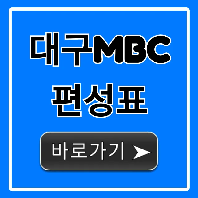 대구mbc편성표 오늘 내일 실시간 조회