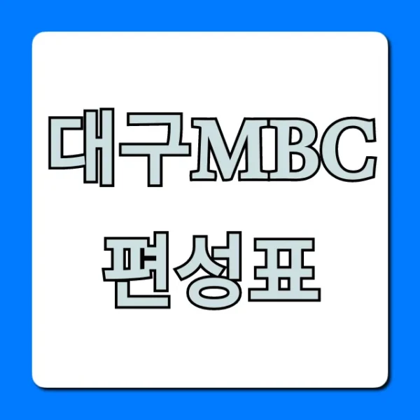 대구mbc편성표 오늘 실시간 조회 완벽 정리