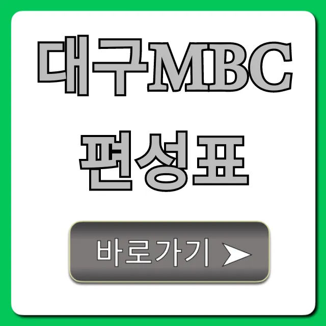 대구mbc편성표: 오늘/이번주 최신 실시간 총정리