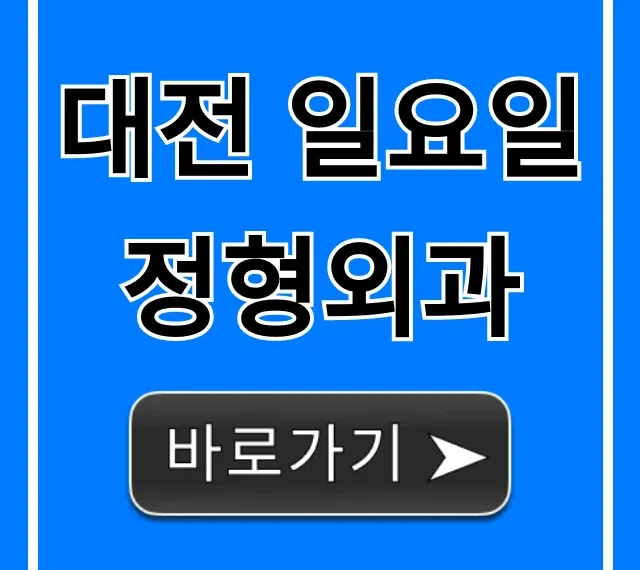 대전 일요일 정형외과 응급 진료 완벽 가이드