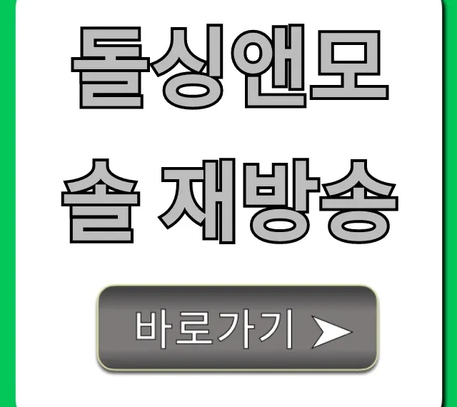 돌싱앤모솔 재방송 다시보기 및 시간 총정리