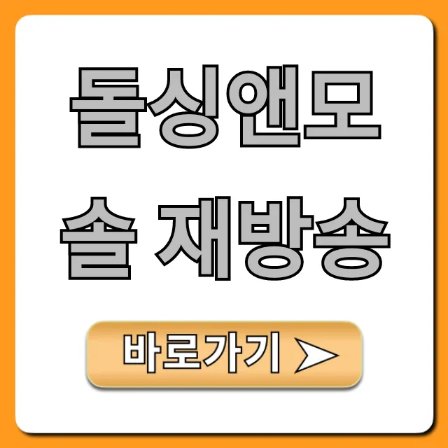 돌싱앤모솔 재방송 시간 편성표 총정리