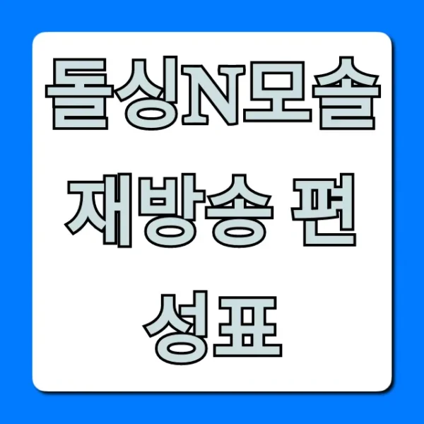 돌싱n모솔 재방송 편성표: 다시보기 채널 총정리
