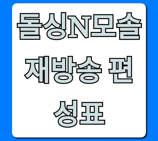 돌싱n모솔 재방송 편성표: 다시보기 채널 총정리