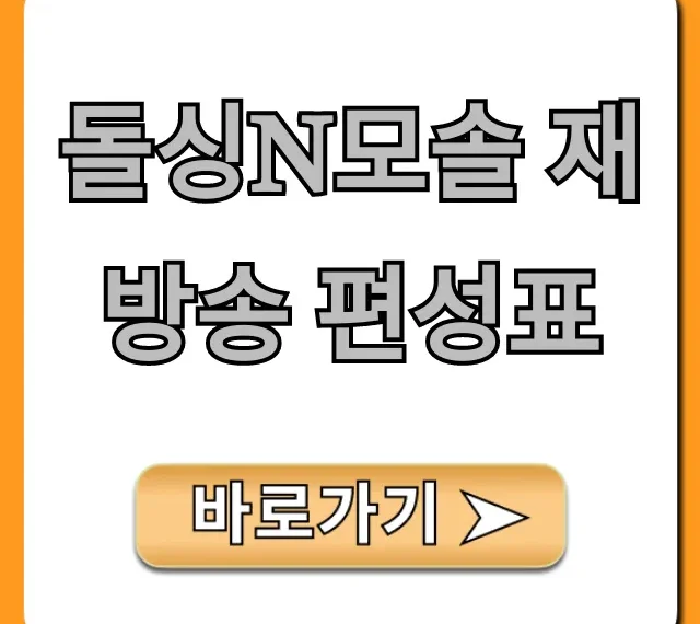 돌싱n모솔 재방송 편성표 보는 법 완벽 가이드