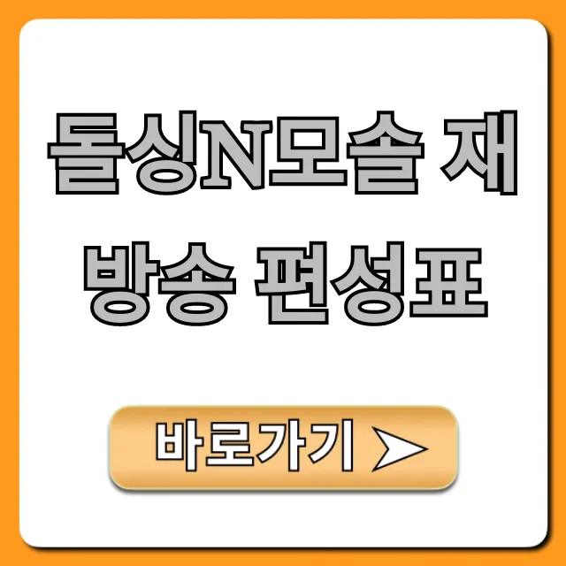 돌싱n모솔 재방송 편성표 보는 법 완벽 가이드