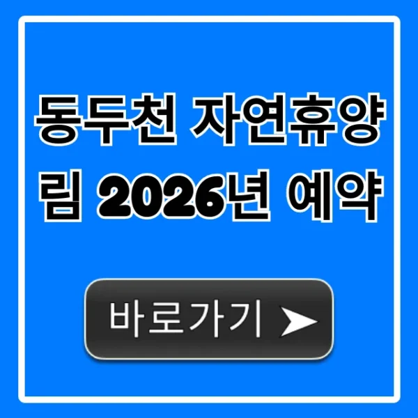 동두천 자연휴양림 2026년 예약 신청 방법 및 명당 꿀팁