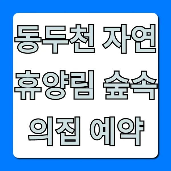 동두천 자연휴양림 숲속의집 예약 명당 & 가격 총정리