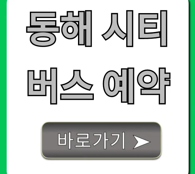 동해 시티버스 예약 방법: 노선 요금 총정리