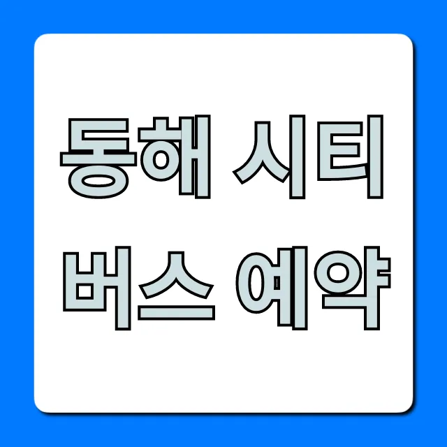 동해 시티버스 예약: 요금 & 노선 총정리