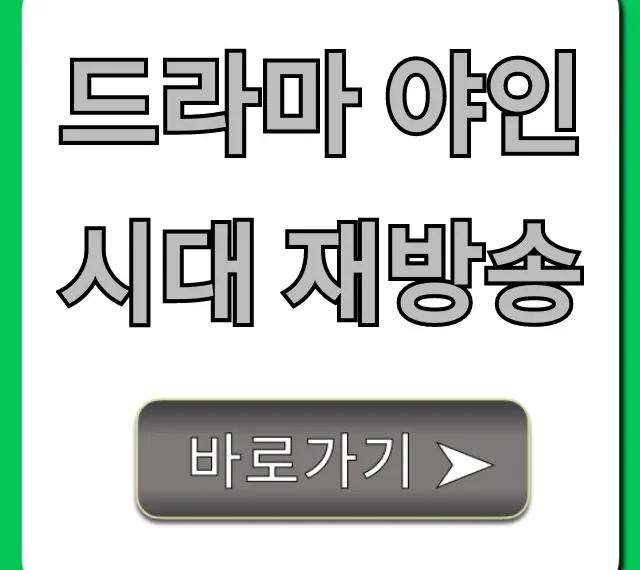 드라마 야인시대 재방송 시간 채널 다시보기 총정리
