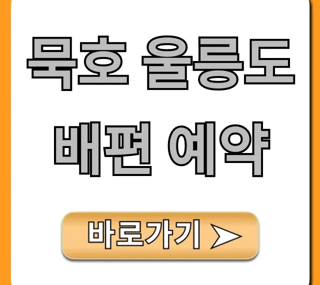 묵호 울릉도 배편 예약 총정리! 최저가 할인받는 법