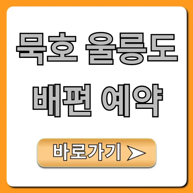 묵호 울릉도 배편 예약 총정리! 최저가 할인받는 법