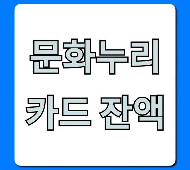 문화누리카드 잔액 조회, 1분만에 확인 꿀팁