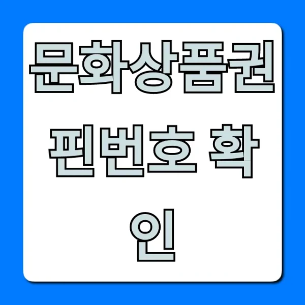 문화상품권 핀번호 확인, 조회부터 사용 꿀팁 총정리