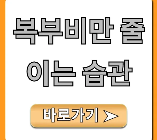 복부비만 줄이는 습관, 뱃살 빼는 꿀팁 총정리