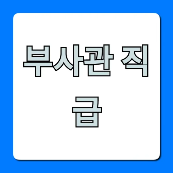 부사관 직급 계급표부터 월급까지 총정리
