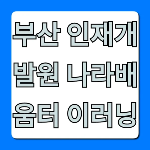 부산 인재개발원 나라배움터 이러닝 완벽 가이드