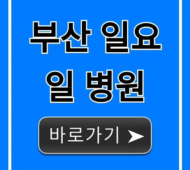 부산 일요일 병원: 응급실 진료시간 총정리
