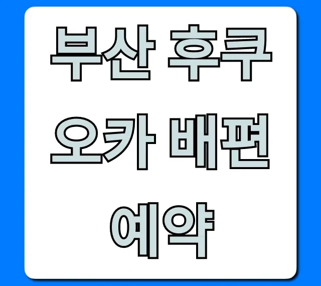 부산 후쿠오카 배편 예약 꿀팁! 최저가 총정리
