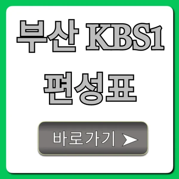 부산 kbs1 편성표 실시간 조회 꿀팁
