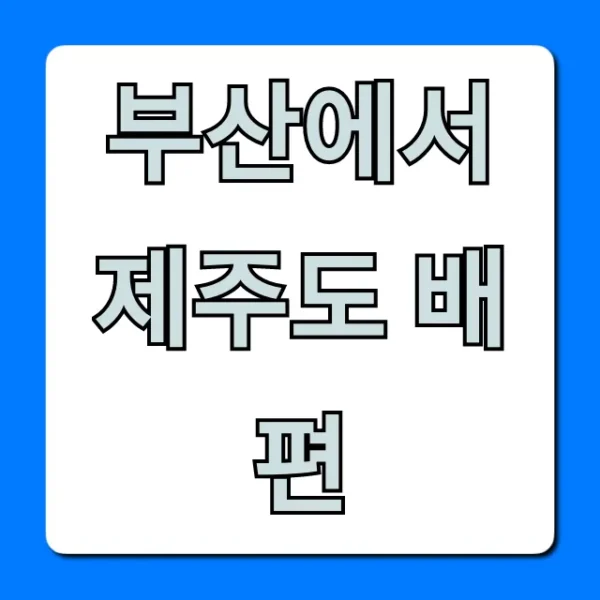 부산에서 제주도 배편: 가격, 시간, 예약 총정리