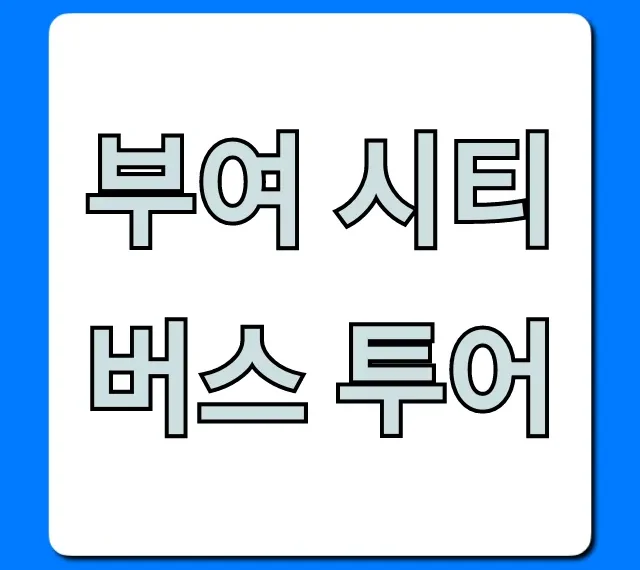 부여 시티버스 투어 코스부터 예약까지 완벽 가이드