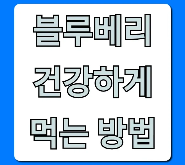 블루베리 건강하게 먹는 방법: 하루 섭취량 총정리
