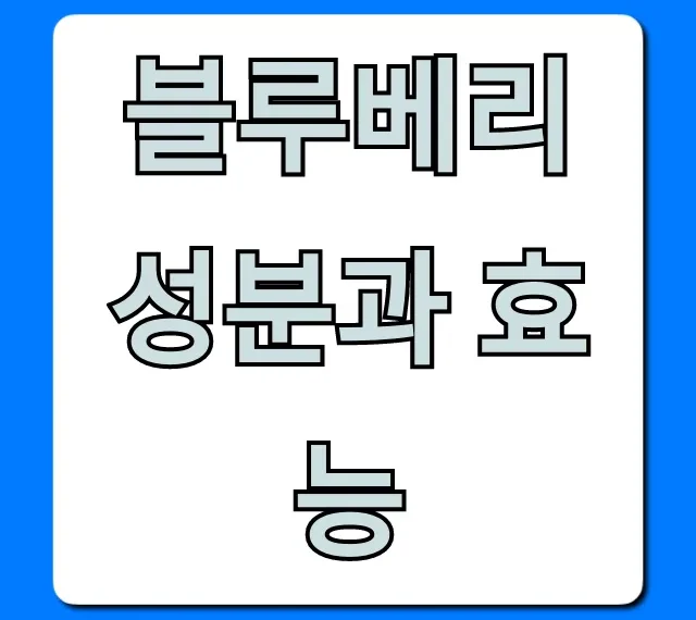 블루베리 성분과 효능: 눈 건강부터 부작용까지 총정리