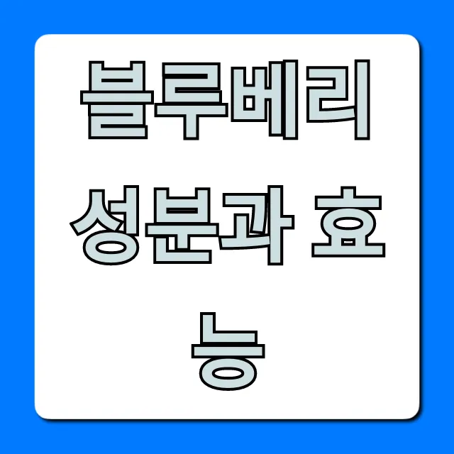 블루베리 성분과 효능: 눈 건강부터 부작용까지 총정리