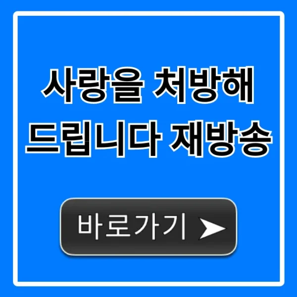 사랑을 처방해 드립니다 재방송 일정 시간 총정리