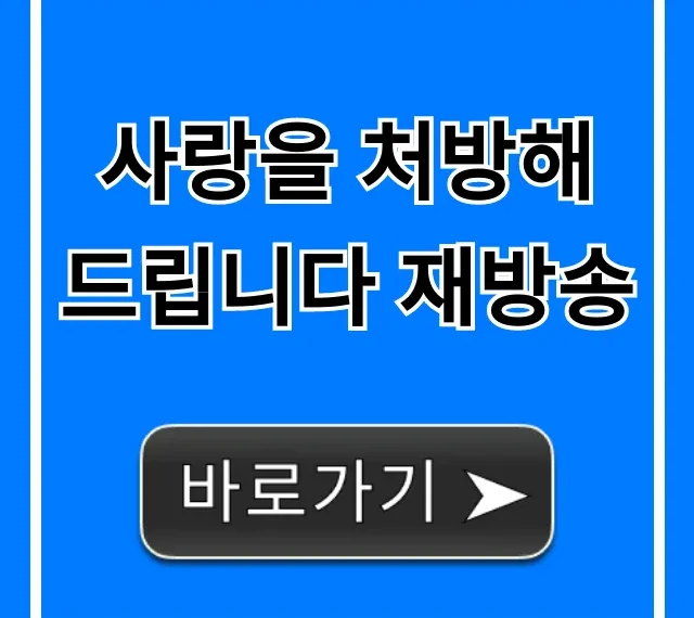 사랑을 처방해 드립니다 재방송 일정 시간 총정리
