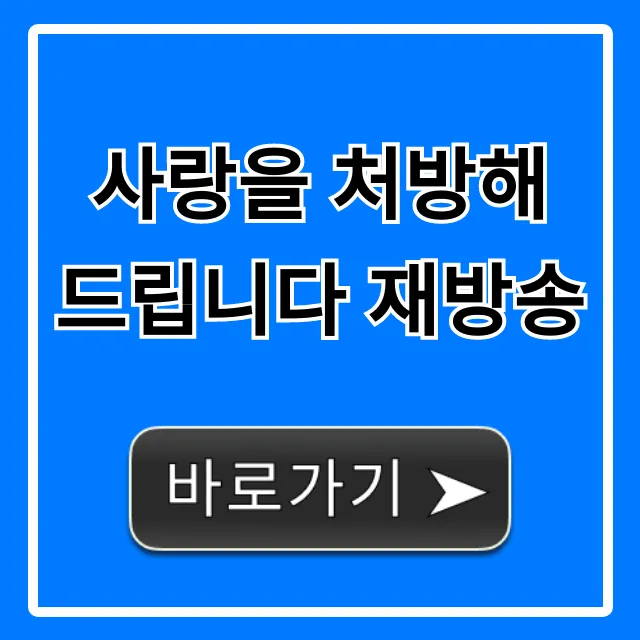 사랑을 처방해 드립니다 재방송 일정 시간 총정리