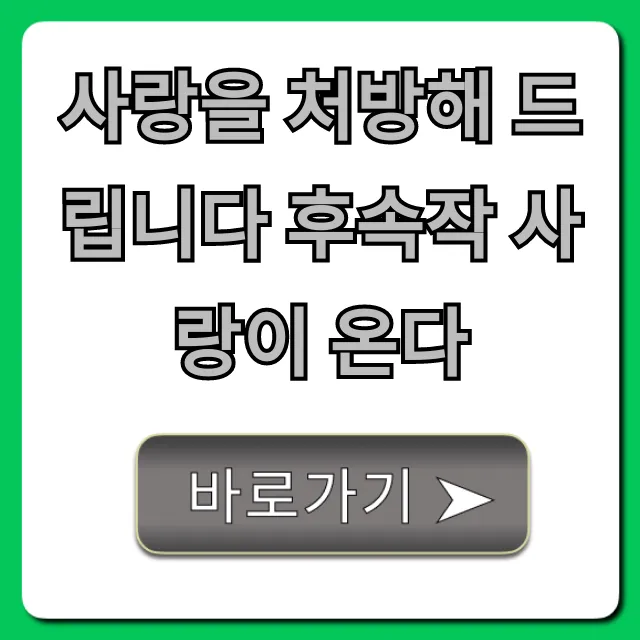사랑을 처방해 드립니다 후속작 사랑이 온다 총정리