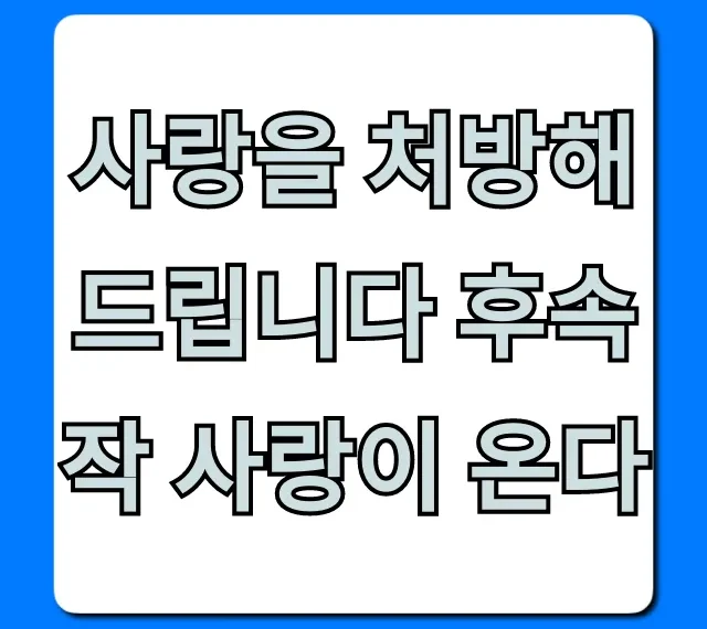 사랑을 처방해 드립니다 후속작 사랑이 온다 총정리