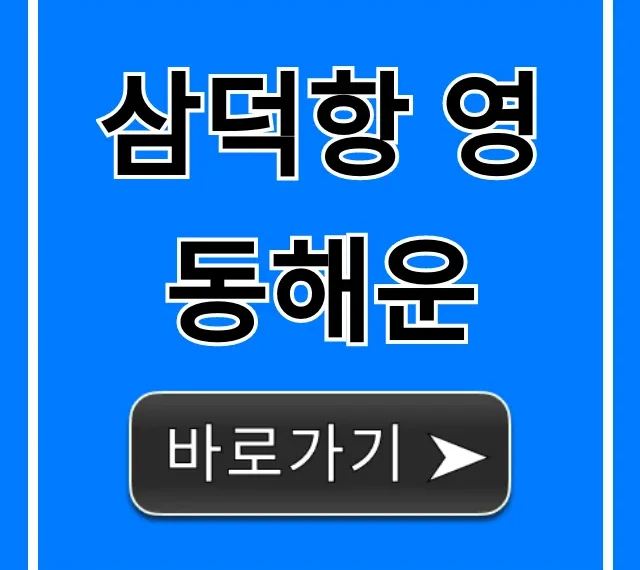 삼덕항 영동해운 시간표 요금 예약 총정리