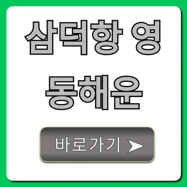 삼덕항 영동해운 예약 방법 & 요금 총정리