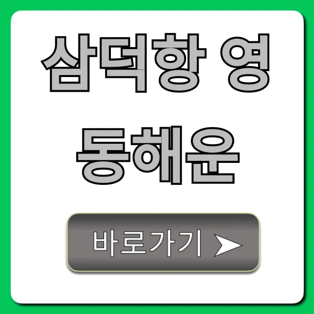 삼덕항 영동해운 예약 방법 & 요금 총정리