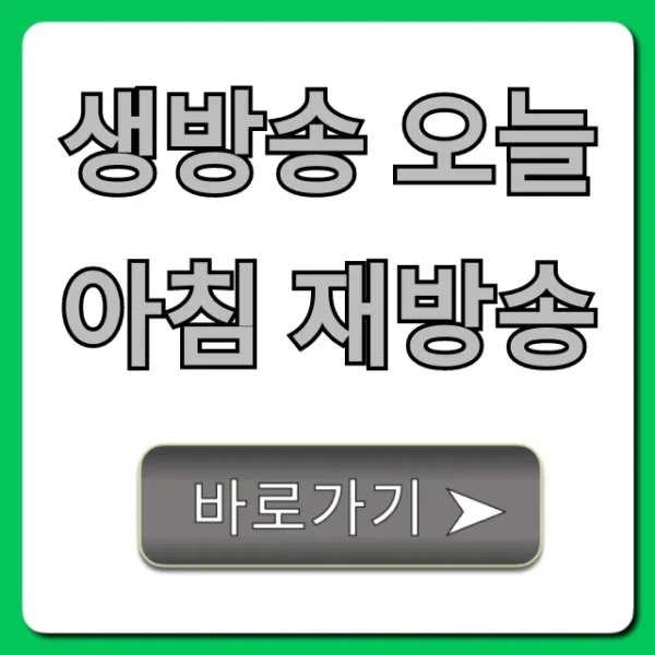 생방송 오늘아침 재방송 다시보기 시간과 방법 총정리