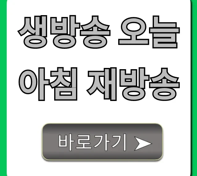 생방송 오늘아침 재방송 다시보기 시간과 방법 총정리