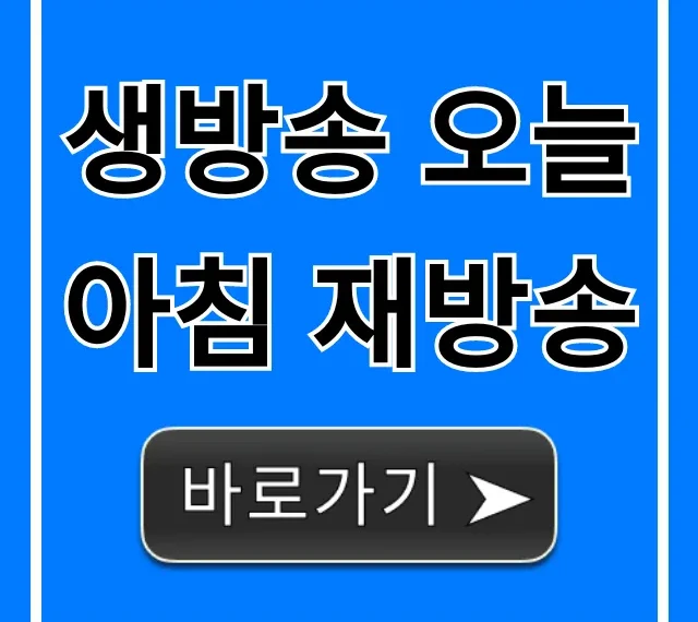 생방송 오늘아침 재방송 편성표 다시보기 꿀팁