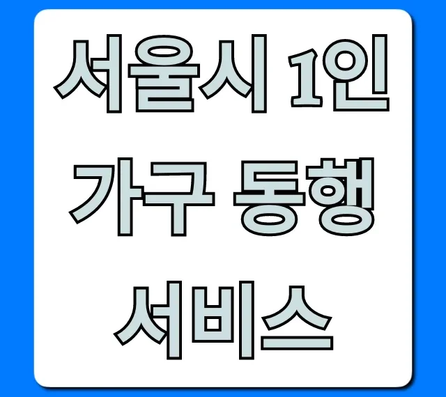서울시 1인가구 동행서비스 신청 총정리