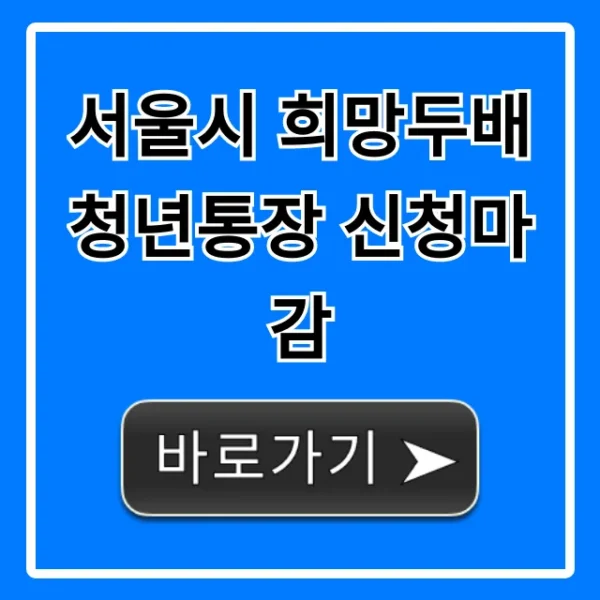 서울시 희망두배 청년통장 신청마감, 놓치면 후회!