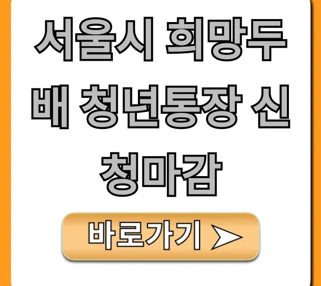 서울시 희망두배 청년통장 신청마감, 마지막 기회 총정리
