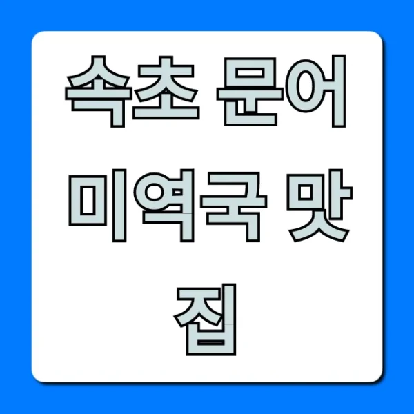 속초 문어 미역국 맛집 현지인 추천 총정리