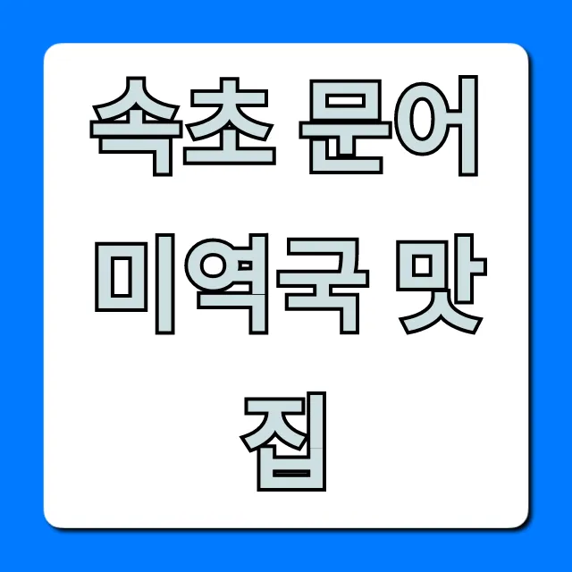 속초 문어 미역국 맛집 현지인 추천 총정리