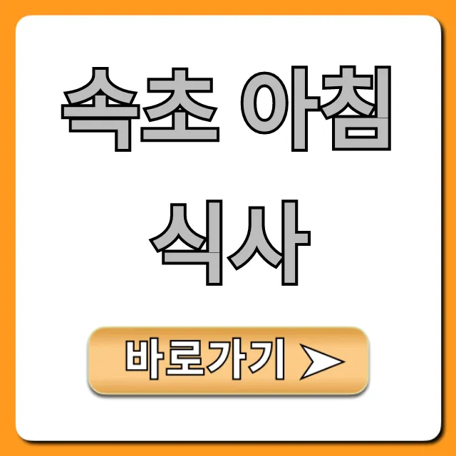 속초 아침 식사, 실패 없는 현지인 꿀팁